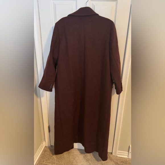 Abercrombie & Fitch Mahogany Wool-Blend Double-Breasted Coat *NWT* - Picture 3 of 6